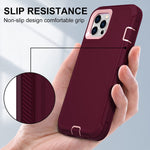 Design For Iphone 13 Pro Max Case 6 7 Inch With 2 X Screen Protector 2 Camera Lens Protector Military Grade Drop Protection Full Body Rugged Heavy Duty Shockproof Case Wine Red Pink