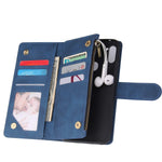 Chicase Wallet Case For Galaxy A11 Samsung A11 Case Pu Leather Handbag Zipper Pocket Kickstand Card Holder Slots With Wrist Strap Flip Protective Phone Cover For Samsung Galaxy A11 Blue