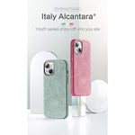 Italy Imported Alcantara Artificial Matte Leather Fashion Luxury Waterproof Shockproof Slim Case Cover Designed For Iphone 13 Series Mint Iphone 13 Pro