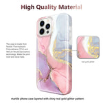 Jiaxiufen Compatible With Iphone 13 Pro Max Case Gold Sparkle Glitter Marble Slim Shockproof Tpu Soft Rubber Silicone Cover Phone Case For Iphone 13 Pro Max 6 7 Inch 2021 Pink Purple