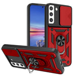 Lsl Compatible With Samsung Galaxy S22 Plus Case Armor With Slide Camera Cover Design Ring Stand Holder Magnetic Kickstand Shockproof Bumper Protective Case For Samsung Galaxy S22 Plus2022 Red