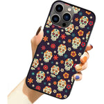 Nhnxhwia Case Compatible With Iphone 13 Pro Max Sugar Skull Art Pattern Girls Women Protective Case With Soft Tpu Bumper Cover Phone Case For Iphone 13 Pro Max 6 7 Inch