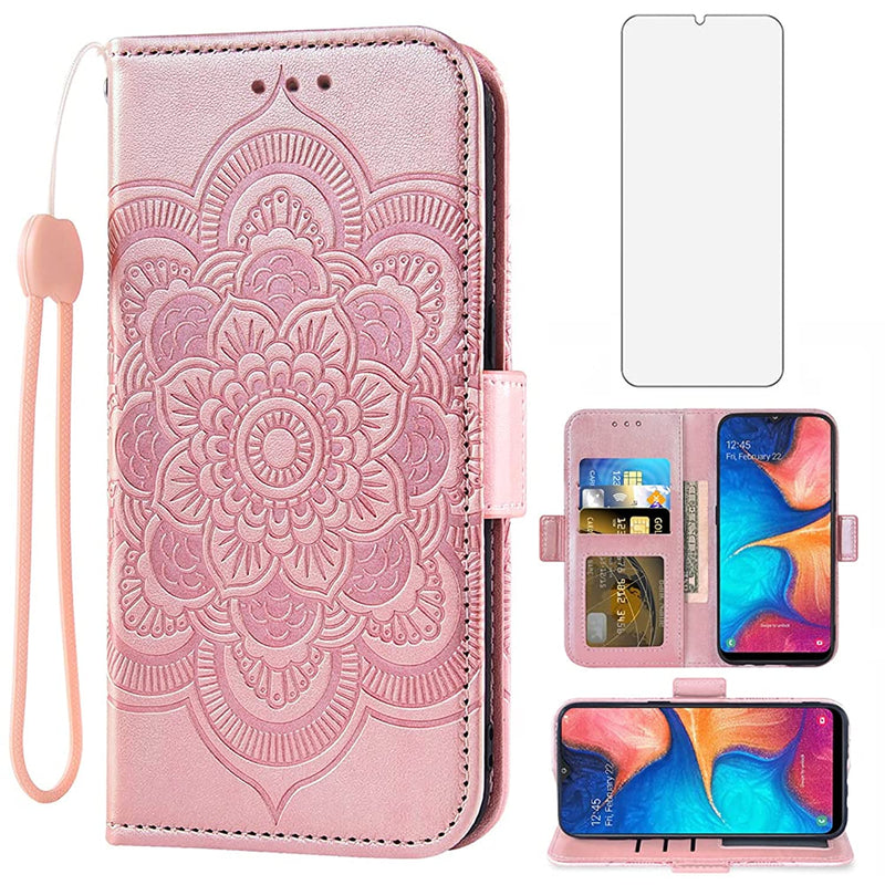 New For Samsung Galaxy A10E Wallet Case And Tempered Glass Scr