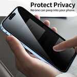Umtiti Compatible Iphone 13 Pro Max 6 7 Inch Case With Built In Screen Protector Magnetic Clear Double Sided Tempered Glass Anti Spy Anti Peeping Privacy Cover Blue