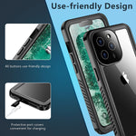 Eonfine Compatible With Iphone 13 Pro Case Waterproof Full Body Cover With Built In Screen Protector Heavy Duty Shockproof Ip68 Waterproof Case Black