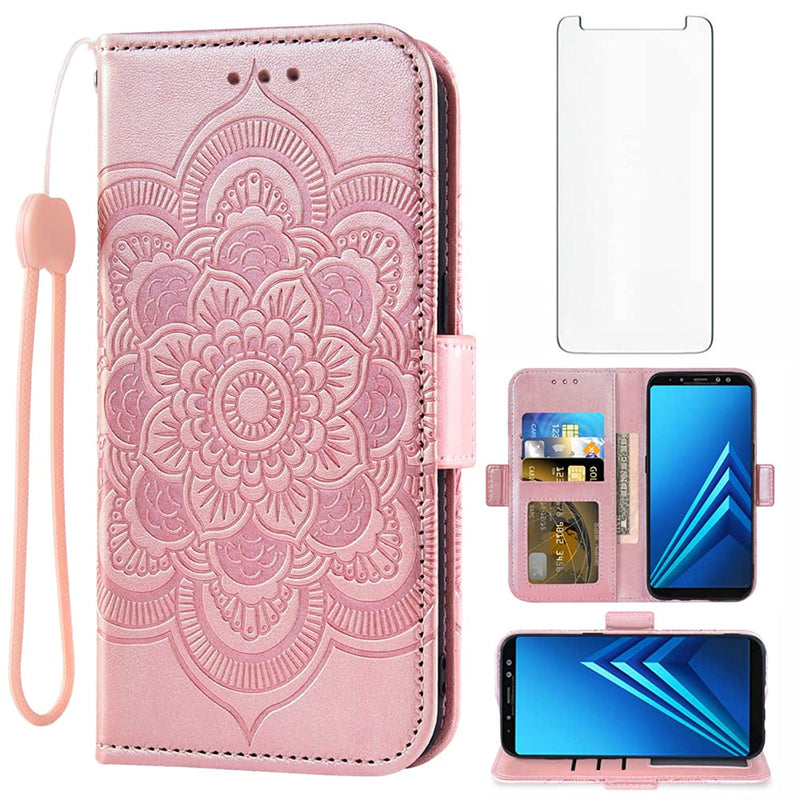 New For Samsung Galaxy A8 Plus 2018 Wallet Case And Tempered G