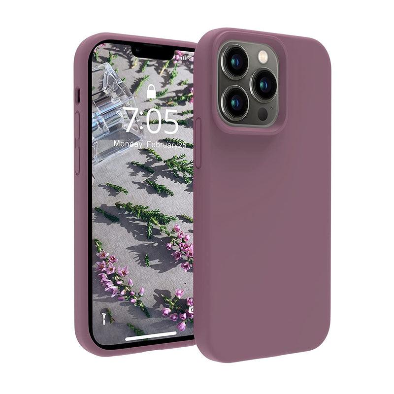Cospocase Compatible With Iphone 13 Pro Case 6 1 Inch 2021 Liquid Silicone Case Ultra Slim Full Body Protection Shockproof Drop Protection Case Soft Microfiber Lining Lilac Purple