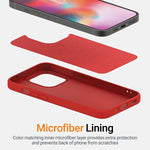 Just4You Soft Jelly For Apple Iphone 13 Pro Case Slim Thin Fit Cover Microfiber Lining Matte Finish Red Cs_St_I13P_Rd