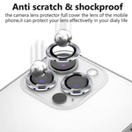 3 Pack Screen Protector For Iphone 13 Pro Max 6 7 With 3 Pcs Camera Lens Protector 9H Hardness Hd Tempered Glass Full Coverage Film Metal Individual Ring Camera Cover Silver