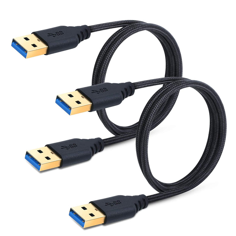 New Usb To Usb Cable Cord 2 Pack 3Ft 1M Braided Usb 3 0 Type A Male To Ma
