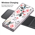 Kanghar Case For Samsung Galaxy Z Fold 3 5G Pink Floral Flower Rose Cute Design Pattern Hard Pc Shockproof Protection Full Body Protection Wireless Charging Cover For Galaxy Z Fold 3