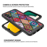 Lexnec Cover Case For Samsung Galaxy A13 5G Case With Tempered Glass Screen Protector 2 Pack Armor Protective Boys Men Girls Women Floral Flower Bumper Phone Case Cover 6 5 2022Colorful Mandala