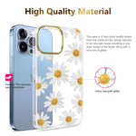 Jiaxiufen Clear Case Compatible With Iphone 13 Pro Case With Flowers For Girls Women Shockproof Glitter Plating Floral Design Hard Back Cover Phone Case 6 1 Inch 2021 Daisy Gold