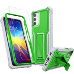 Fito For Samsung Galaxy A13 Case Dual Layer Shockproof Heavy Duty Case With Glass Screen Protector For Samsung A13 5G Phone Built In Kickstand Green