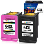 Ink Cartridge Replacement For Hp 64Xl 64 Xl Ink Combo Pack Compatible With Envy Photo 7855 7858 7864 7164 7820 7155 7120 7130 Envy 5542 Printer Tray 1 Black 1