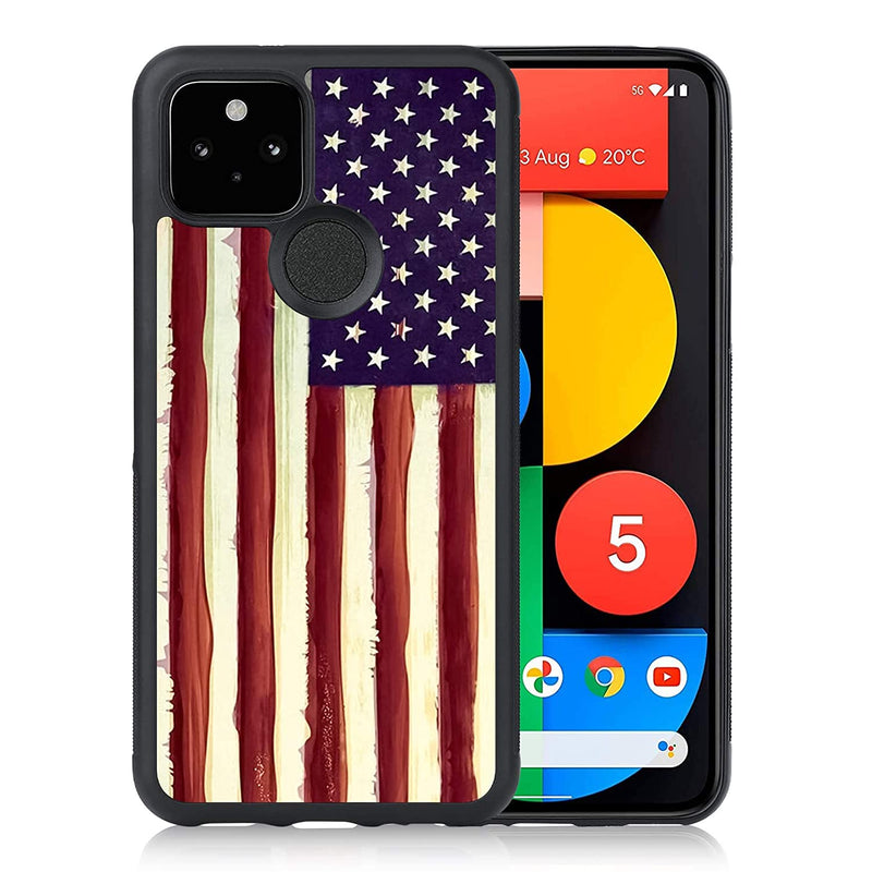 Kanghar Case Compatible With Google Pixel 5 Stripe Star Flag Pattern Tire Texture Non Slip Design Shockproof Protective Cover For Google Pixel 56 Inch