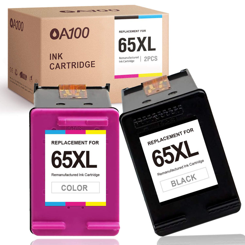 Ink Cartridge Replacement For Hp 65Xl 65 For Envy 5055 5052 Deskjet 3755 3752 2655 2652 2622 3720 2624 3722 Black Tri Color 2 Pack