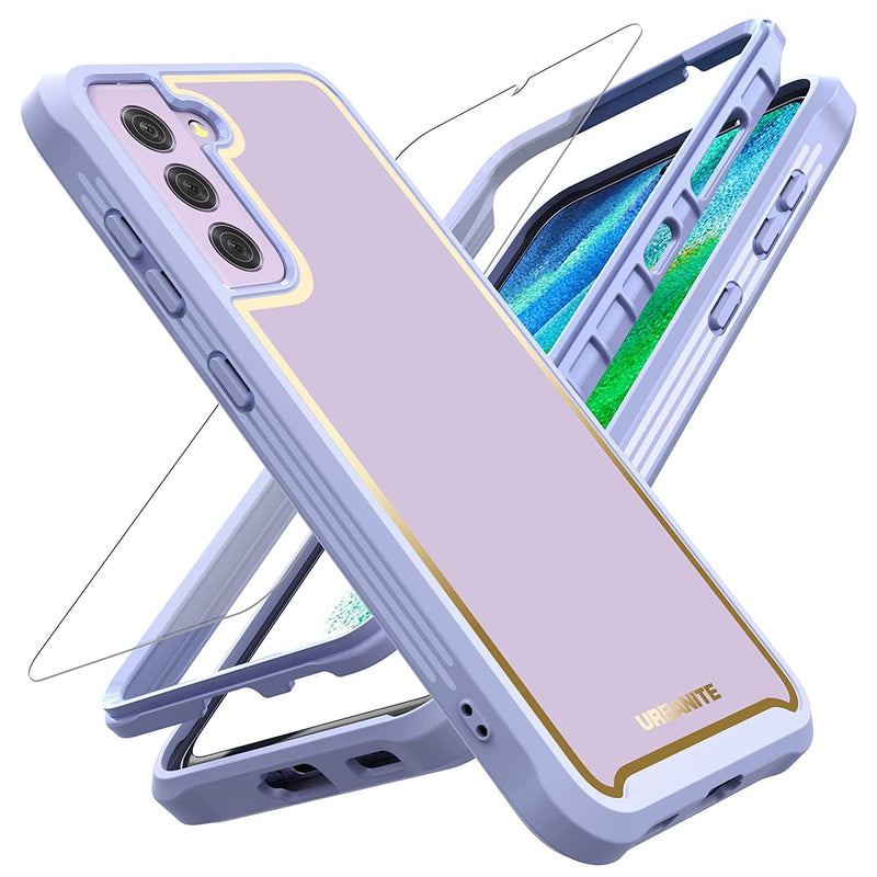 Urbanite For Samsung Galaxy S21 Fe Case With Screen Protector Dual Layer Clear Shockproof Protective Case For Samsung S21 Fe 5G Phone Lavender Purple