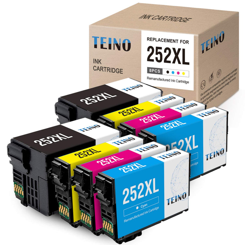 Ink Cartridges Replacement For Epson 252Xl 252 Xl For Workforce Wf 7710 Wf 3640 Wf 7720 Wf 3620 Wf 7620 Wf 7610 Wf 7210 Printer 2 Black 2 Cyan 2 Magenta 2 Y