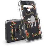 New For Lg Stylo 6 Case Clear With Cute Sloth Black Design Inside Shockpr