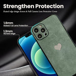 Yueyoer Classic Retro Leather Phone Case For Iphone 13 Pro Max Cute Heart Pattern Case With Lens Camera Protection Slim Thin Shockproof Protective Cover For Apple Iphone 13 Pro Max 6 7 Inch Green