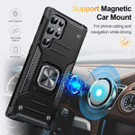 Case For Samsung Galaxy S22 Ultra Case With Screen Protector Military S22 Ultra Phone Case With Kickstand Ring Magnetic Car Mount Shockproof Heavy Duty Bumper Cover For Galaxy S22 Ultra 5G