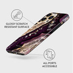 Burga Bundle Of Iphone 13 Pro Max Case And Metal Cell Phone Ring Stand Holder Finger Grip Kickstand 360 Degree Rotation Universal Fashion Cute For Girls Heavy Duty Shockproof Purple Skies