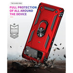 Androgate Designed For Google Pixel 6 Case With Hd Screen Protectors Military Grade Metal Ring Holder Kickstand 15Ft Drop Tested Shockproof Cover Case For Pixel 6 Red