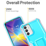 Fito For Samsung Galaxy A13 Case Dual Layer Shockproof Heavy Duty Case With Glass Screen Protector For Samsung A13 5G Phone Built In Kickstand Blue