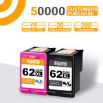 Ink Cartridge Replacement For Hp 62Xl 62 Xl Work With Envy 5540 5640 5660 5661 7640 7643 7645 Officejet 200 250 5740 5741 8040 Printer 1 Black 1 Tri Color
