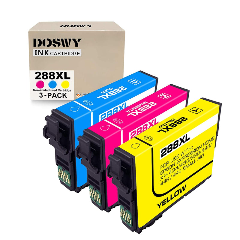3 Packs 288Xl Remanufacture Ink Cartridges Replacement For Epson 288 Xl 288Xl T288Xl For Expression Home Xp 430 Xp 440 Xp 330 Xp 340 Xp 434 Xp 446 Printer 1 Cy