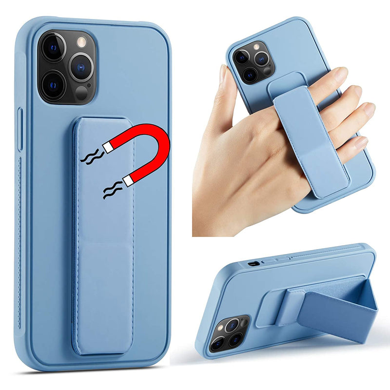 Varikke Iphone 13 Pro Max Case Multi Functional Magnetic Vertical Horizontal Stand Case For Iphone 13 Pro Max Slim Cute Silicone Protective Kickstand Phone Case For Iphone 13 Pro Max Light Blue