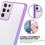 Salawat Galaxy S21 Ultra Case Clear Galaxy S21 Ultra Case Cute Gradient Slim Phone Case Cover Reinforced Tpu Bumper Shockproof Protective Case For Samsung Galaxy S21 Ultra 6 8 Inch Purple Blue