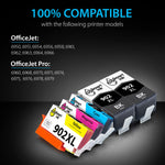 Compatible Ink Cartridge Replacement For Hp 902 Xl 902Xl 5 Pack To Use With Officejet 6951 6954 6956 6958 6962 6950 Officejet Pro 6968 6974 6975 6978 6960