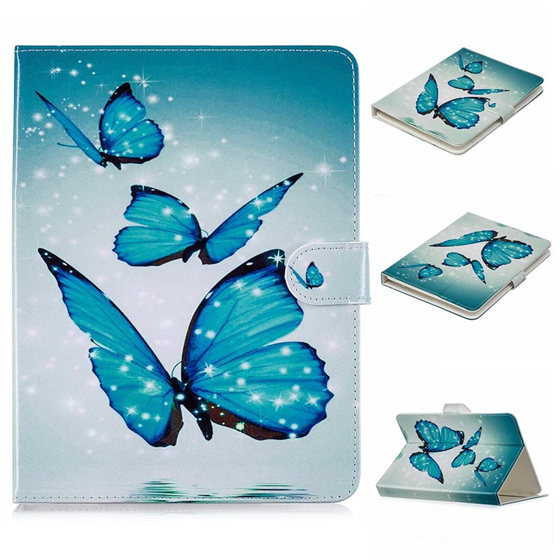 Universal Case For 9 5 10 5 Tablet Pu Leather Slim Magnetic Kickstand Cards Holder Wallet Case Cover For Kindle Hd 10 Ipad Galaxy Tab T560Nu Nexus Rca Lg Asus More Blue Butterfly