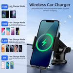 Wireless Car Charger Auto Clamping Car Mount Cradle 15W 10W 7 5W 5W Air Vent Dashboard Car Phone Holder Mount Compatible With Iphone Samsung Etc