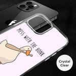 Compatible With Iphone 13 Pro Case Cute Funny Duck Biting A Baseball Bat Phone Case Shockproof Cover Clear Case