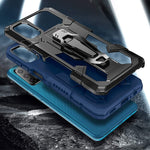 For Redmi Note 10 Pro Case With Tempered Glass Screen Protector 2 Pack Military Grade Rugged Hybrid Heavy Duty Protection Phone Case Cover With Metal Back Clip For Redmi Note 10 Pro Max Case Blue