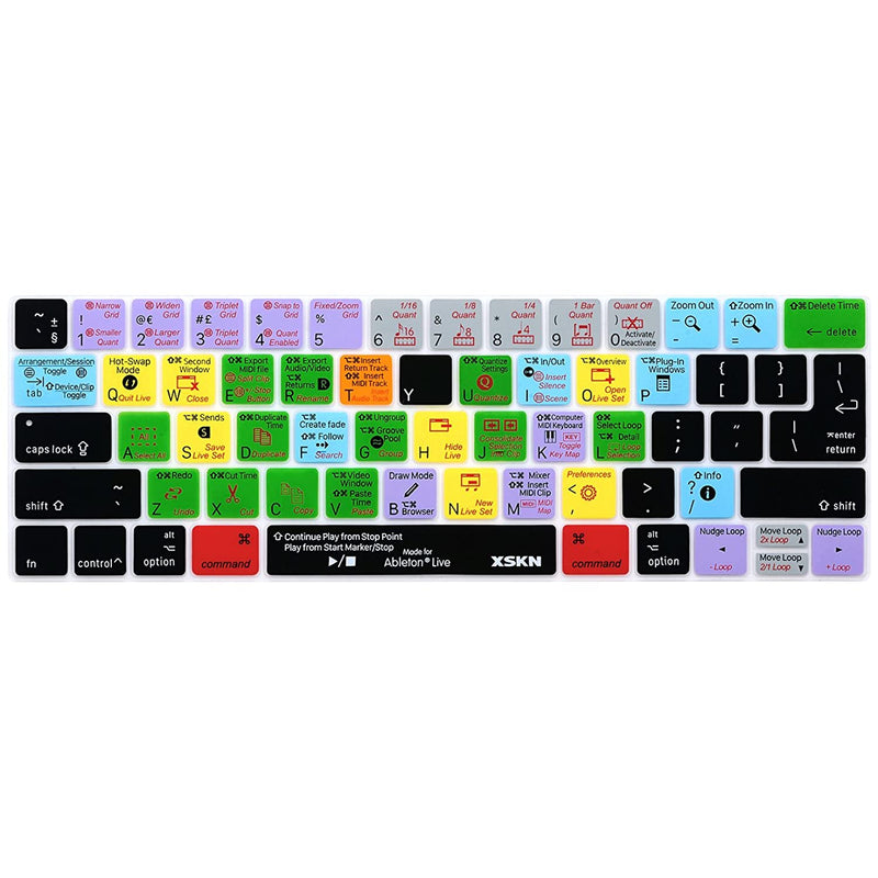 New Shortcut Design Silicone Keyboard Skin Cover For Touch Bar Macbook Pro 13 3 A2159 A1706 A1989 Macbook Pro 15 6 A1707 A1990 And Free Touch Bar Sticker Us Eu Universal Version Ableton