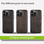 Carveit Magnetic Wood Case For Iphone 13 Pro Max Case Magsafe Hard Real Wood Soft Tpu Shockproof Hybrid Protective Cover Unique Classy Wooden 13 Pro Max Case Compatible With Magsafe Blackwood