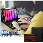 New Backlit Keyboard Case For Ipad Mini 6Th Generation 8 3 Inch 2021 Model Premium Pu Leather Folio Cover 7 Colors Backlight Magnetically Detachable