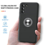Jame For Samsung Galaxy S21 Plus Case Not For S21 Or S21 Ultra Slim Soft Bumper Protective Case For Samsung S21 Case With Invisible Ring Holder Kickstand For Galaxy S21 Plus Case Black