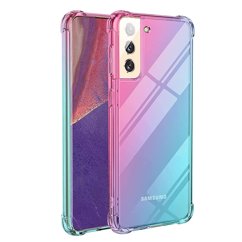 New Galaxy S21 Plus Case Clear With Cute Gradient Colorful Design Shockpro