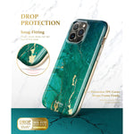 Gviewin Case Compatible With Iphone 13 Pro Max 6 7 Inch Built In Screen Protector Full Body Marble Case Shockproof Protective Slim Fit Dual Layer Phone Cover 2021 Green Gold