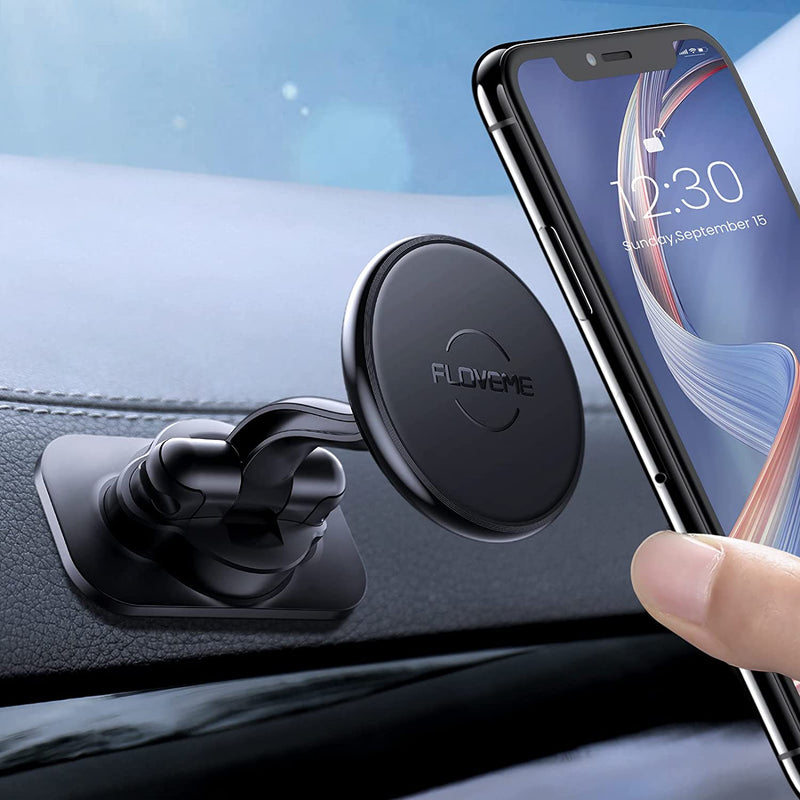 Magnetic Phone Holder For Car Floveme Hand Free Car Phone Mount For Dashboard 360 Rotate Freely Cell Phone Holder For Carsuper Adhesive 3M Iphone Car Mount Compatible With All Smartphones