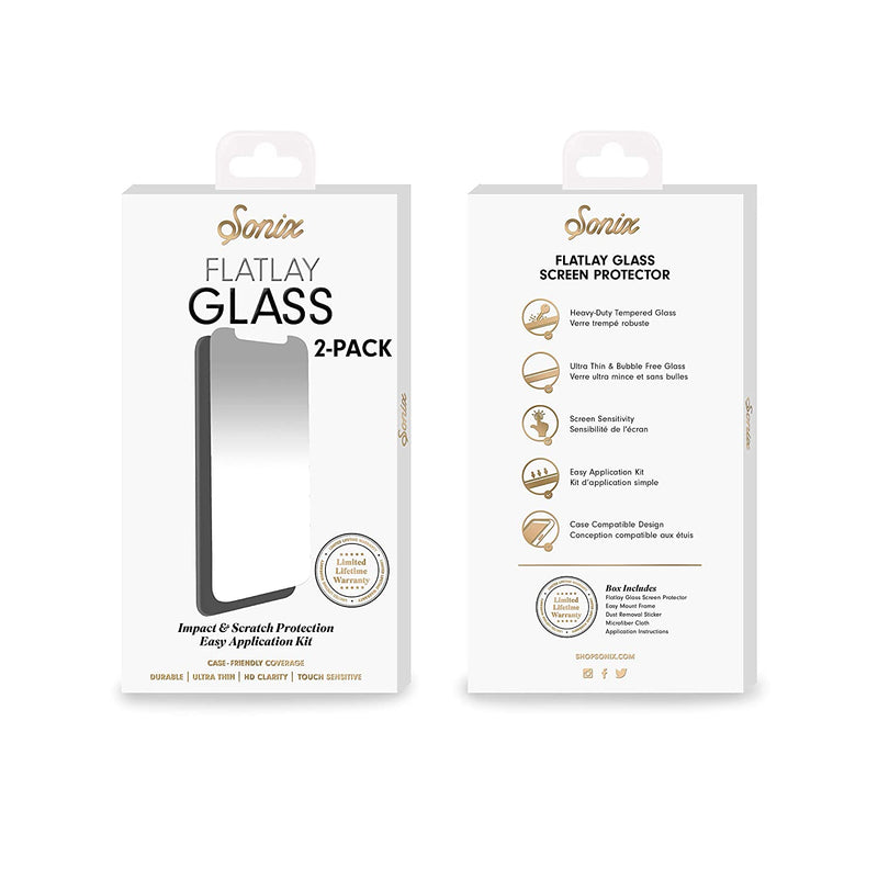Sonix 2 Pack Sonix Flatlay Glass Screen Protector Premium Heavy Duty Tempered Glass For Iphone 12 Iphone 12 Pro
