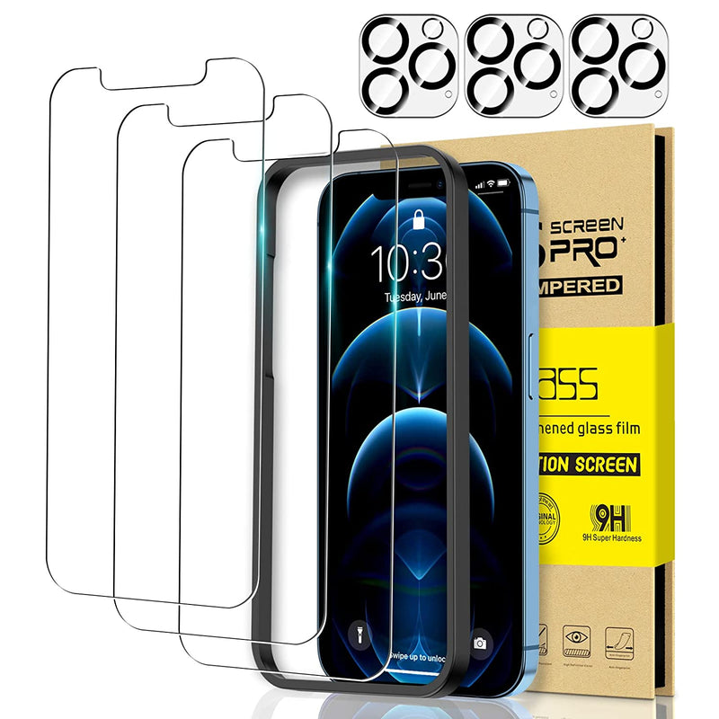 Invoibler 3 Pack Screen Protector Compatible With Iphone 12 Pro Max 3 Pack Camera Lens Protector Iphone 12 Pro Max Screen Protector Tempered Glass 6 7 Inch Hd Clear Not For Iphone 12 Pro
