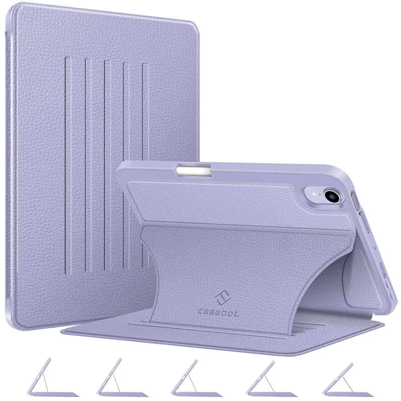 Magnetic Case For Ipad Mini 6 2021 8 3 Inch Multiple Angle Shockproof Rugged Stand Case Soft Tpu Back Cover W Pencil Holder For Ipad Mini 6Th Generation Lilac Purple