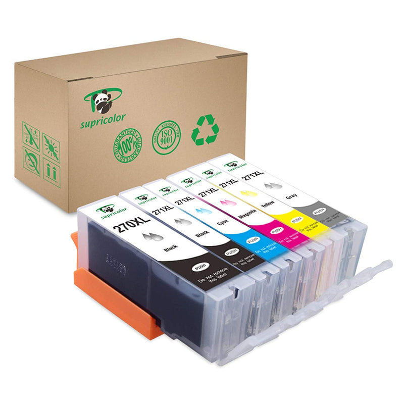 Pgi 270Xl Cli 271Xl Ink Cartridges 6 Pack High Yield Pgi 270 Cli 271 Ink Compatible With Pixma Ts8020 Pixma Ts9020 Pixma Mg7720 Printer With Gray