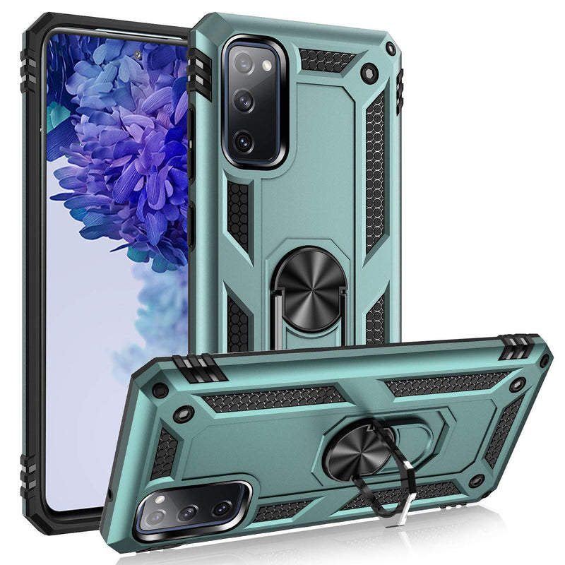 S20 Fe Case S20 Fe 5G Case Military Grade Shock Absorption Bumper Cover Samsung S20 Fe Anti Scratch Case With Ring Car Mount Kickstand For Samsung Galaxy S20 Fe S20 Fe 5G Teal